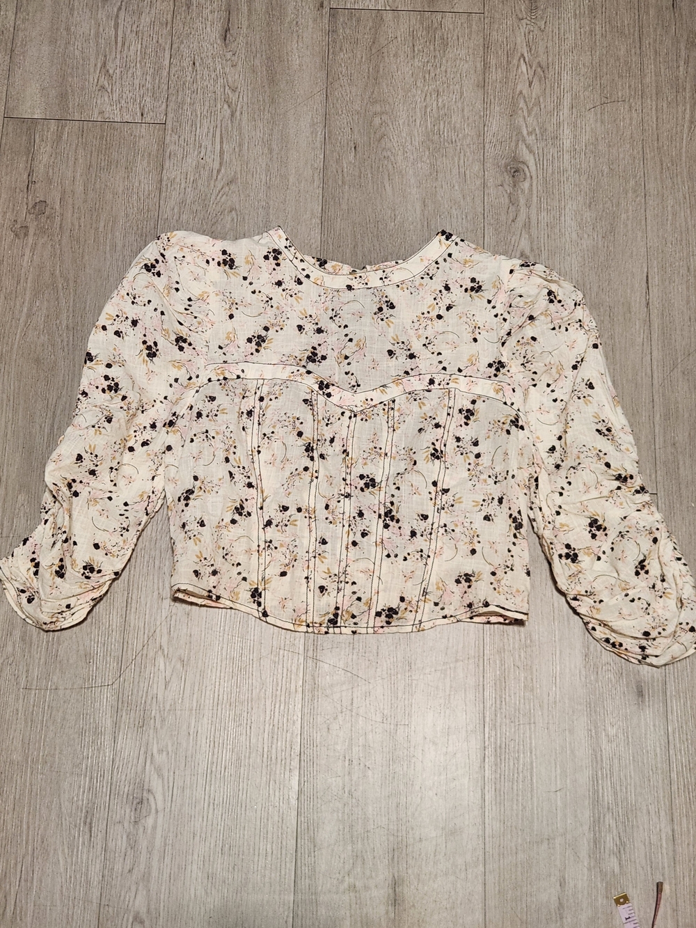 ✨ Free People Floral Open Back Corset Blouse ✨